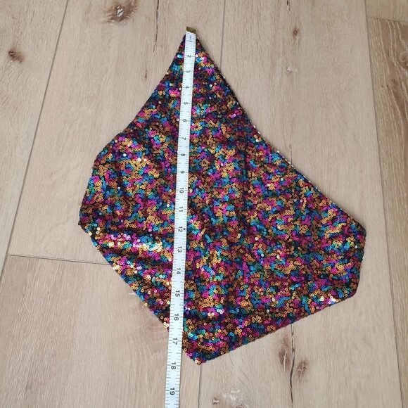 Rue 21 Womens One Shoulder Halter Top Size S Sequin Tank Club Disco Party RARE - Picture 6 of 11